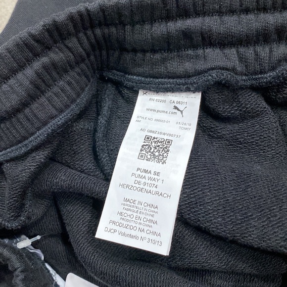 NWT Mens Puma BMW Motorsport 100% Cotton Black Athletic Sweat Pants Size L - Picture 11 of 14